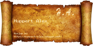 Huppert Alex névjegykártya